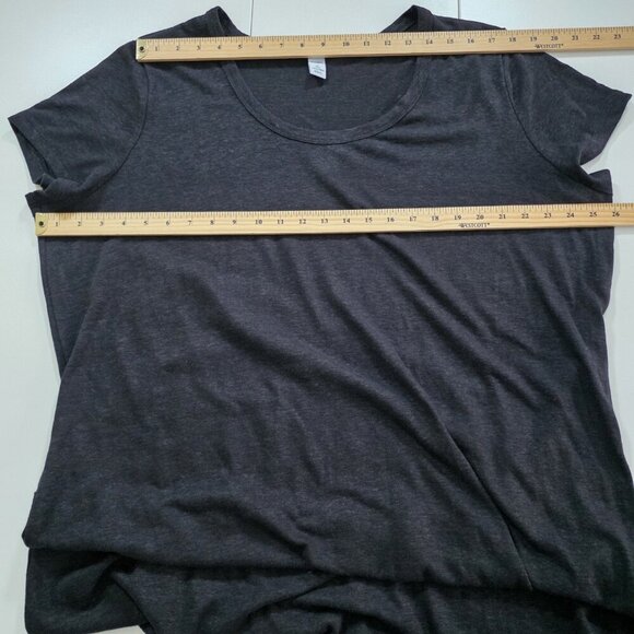 Old Navy T Shirt Maxi Dress 3X Black SS Linen Blend Slits Pullover Goth Cottage - Picture 4 of 15